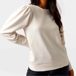 Saint + Sofia Top Plus 16 Cream Puff Long Sleeve Sweatshirt Shirt NEW